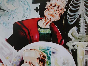 Brandt mit Oskar Lafontaine. Auch dieses Bild Haitzingers ist zu bewundern.   Fotos: Matthias Hoch