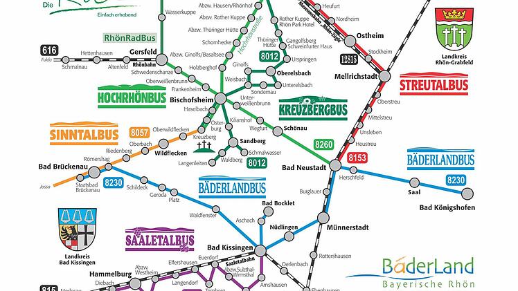 Das Netz der Freizeitbus-Linien.