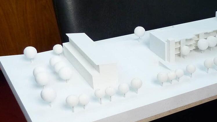 Das im Stadtrat präsentierte Modell der Wohnanlage am Kraftwerk Foto: Pauline Lindner