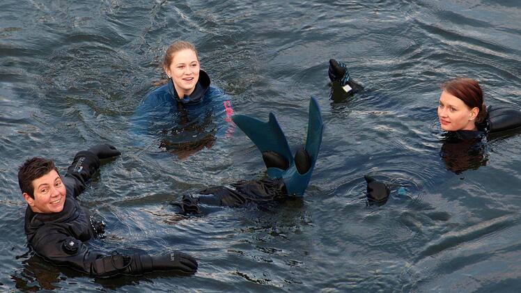 Sie fühlten sich im kalten Wasser pudelwohl. Foto: kag