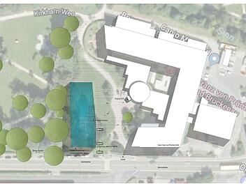 Der Standort des geplanten "Medzentrums Bad Brückenau" im Georgi-Kurpark steht fest. Jetzt beginnen die Feinarbeiten. Grafik: Designplus  Planungsgesellschaft mbh