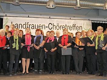 Chöretreffen Landfrauen: Der Landfrauenchor des Landkreises Forchheim bei der musikalischen Begrüßung  Foto: Mathias Erlwein