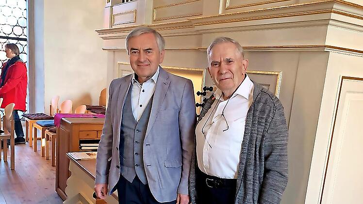 Der Organist und Kulturpreistr&auml;ger Georg Sch&auml;ffner (l.) und Bariton J&uuml;rgen Eichenlaub boten exzellente Musik.
