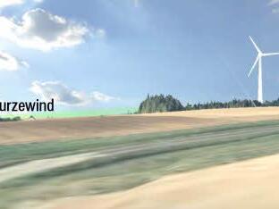 Eine Simulation von Gunther Häckner zeigt, wie sich die Landschaft mit dem Bau der Windkraftanlagen verändern wird. Hier ist die Anlage zu sehen, die dem Eberner Stadtteil Kurzewind am nähesten. käme  Foto: Helmut Dietz