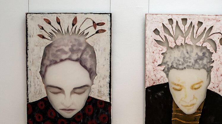 Impressionen aus dem Coburger Kunstverein in Zeiten der Corona-Krise - Blick in die Ausstellung mit Arbeiten von Sue Hayward.Foto: Jochen Berger