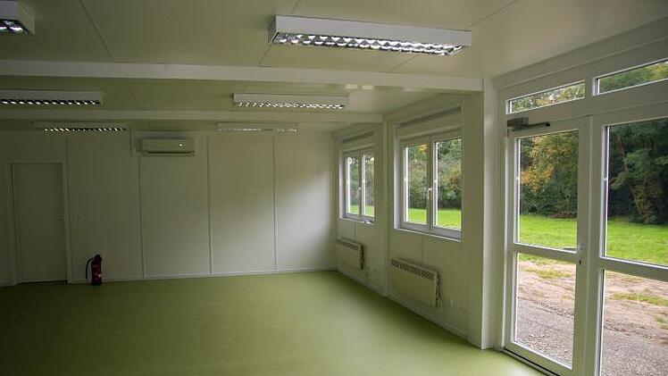 Er große Gruppenraum in den Containern am Kindergarten in Wonfurt wird zunächst als Arbeitsraum genutzt. Foto: Ulrike Langer