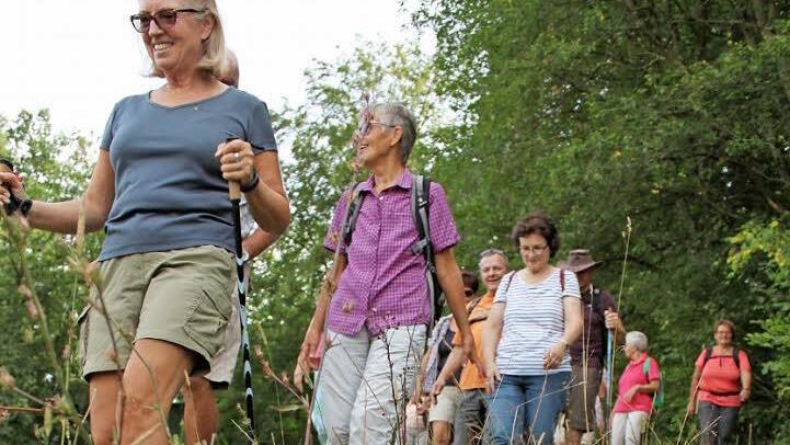 Rund 20 Teilnehmer machten sich mit Hildegard Wächter auf den Weg. Foto: Markus Häggberg