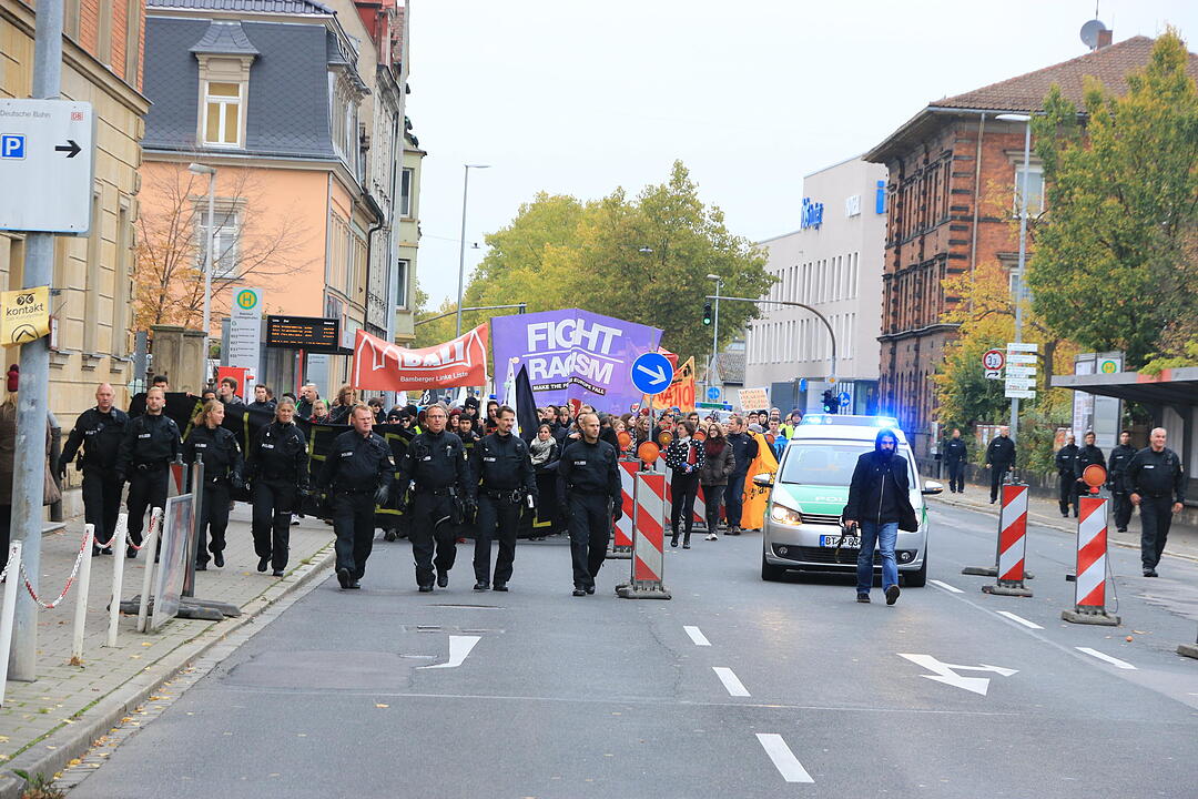 Linke Demo gegen Balkanzentrum Bamberg