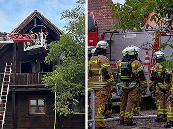 Kreis Ansbach: Brand in Holzhaus fordert Feuerwehr - Anwohner verletzt