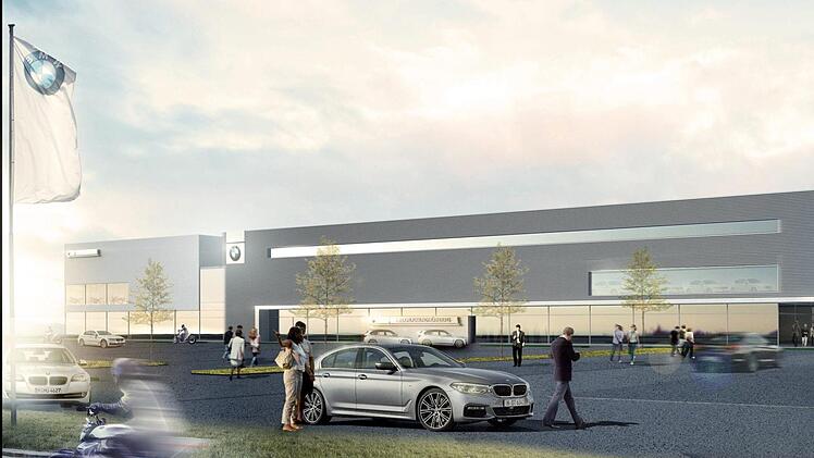 So soll die neue Niederlassung von BMW in der Gustav-Adolf-Straße in Nürnberg aussehen. 50 Millionen Euro investiert die BMW Group dafür. Foto: BMW Group