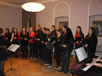 Der Jugendchor "Cantarella" aus Eltmann setzte musikalische Akzente beim Empfang der Kreishandwerkerschaft in Eltmann.  Fotos: cr