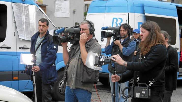 Das Kamerateam in Burgpreppach.