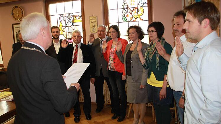 Bei der Vereidigung der neuen Gemeinderäte