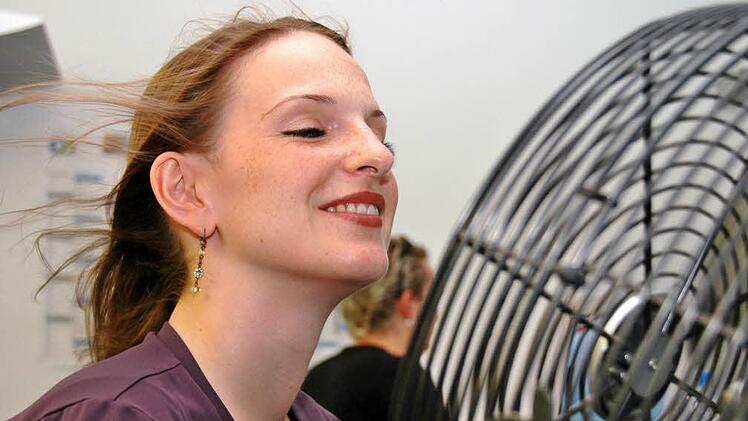 Ein guter Ventilator muss nicht teuer sein. Wir haben Empfehlungen für Sie. Tipp: Ein Ventilator kühlt noch effektiver, wenn man sich vorher mit Wasser eingesprüht hat Symbolbild: Jens Schierenbeck/dpa