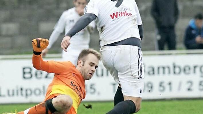 Zur Stelle: Vier Spiele lang musste der Baiersdorfer SV auf seinen rotgesperrten Torhüter Marc-Andre Oertelt verzichten. Gegen die TG Höchberg ist der 27-Jährige aber wieder mit von der Partie. Foto: sportpress/Archiv