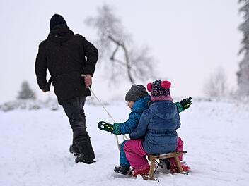 Viele Schlittenh&uuml;gel um N&uuml;rnberg garantieren Rodelspa&szlig; f&uuml;r die ganze Familie. Symbolfoto: Uwe Zucchi/dpa