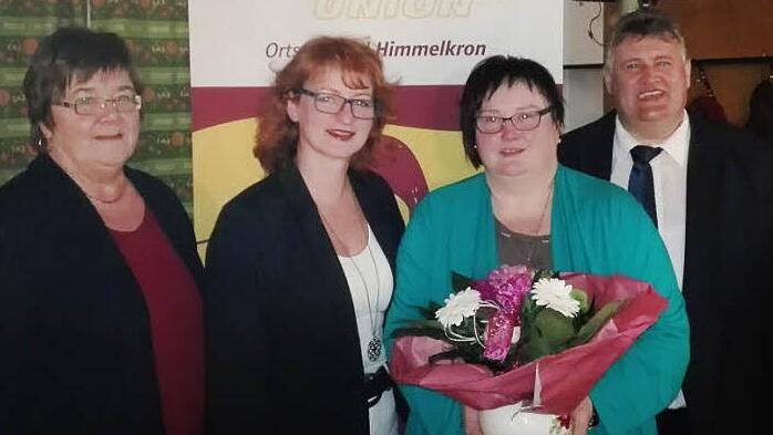 Führungswechsel bei der Frauen-Union Himmelkron. Im Bild (von links) Kreisvorsitzende Brigitte Soziaghi, die neue Vorsitzende Pia Aßmann, Birgit Benker und CSU-Ortsvorsitzender Gerhard Schneider Foto: W. Reißaus