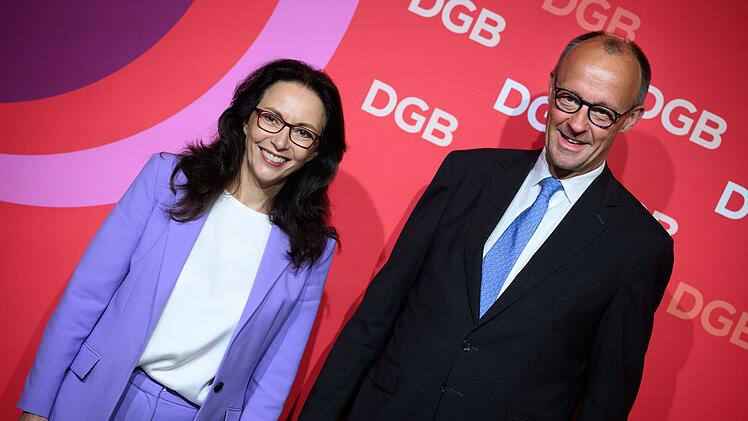 Fahimi und Merz beim DGB-Kongress
