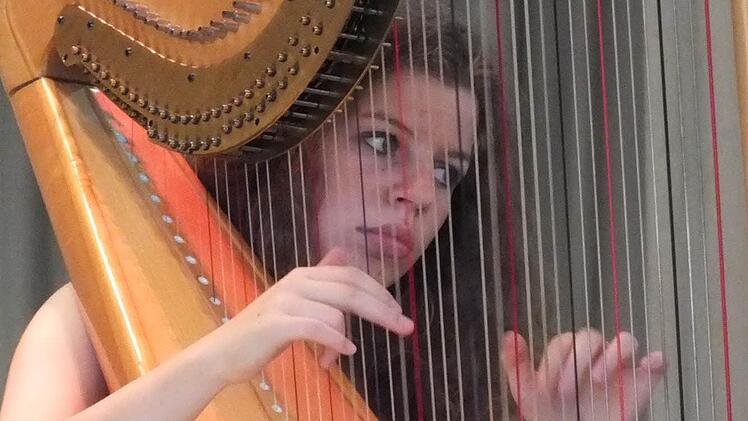Maria -Theresa Freibott spielte beim Konzert von Sinfonietta Franconica an der Harfe.  Foto: Björn Hein