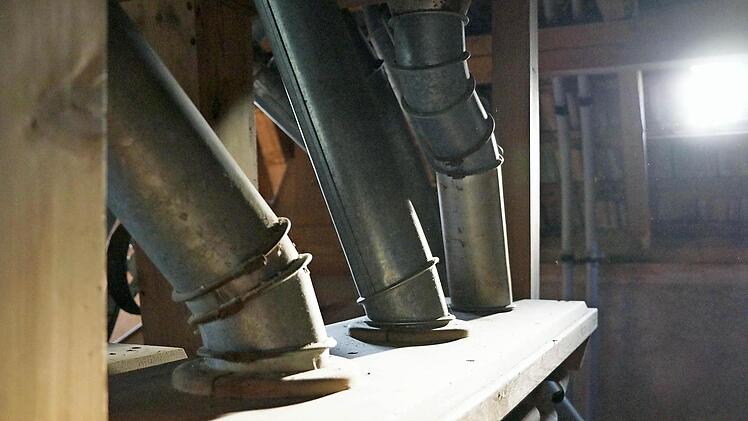 Ein Labyrinth aus Rohren und Schächten durchzieht die Mühle