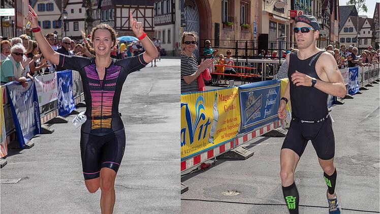 Die großen Sieger des  18. Baur-Triathlons waren Lena Gottwald und Philipp Stadter. Foto: Klaus Gagel