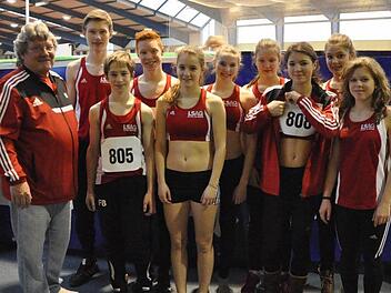 Die Münnerstädter Leichtathleten im Gruppenfoto. Foto: Frank Böttcher