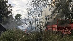 Brand auf Bauernhof in Unterkotzau
