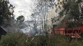 Brand auf Bauernhof in Unterkotzau