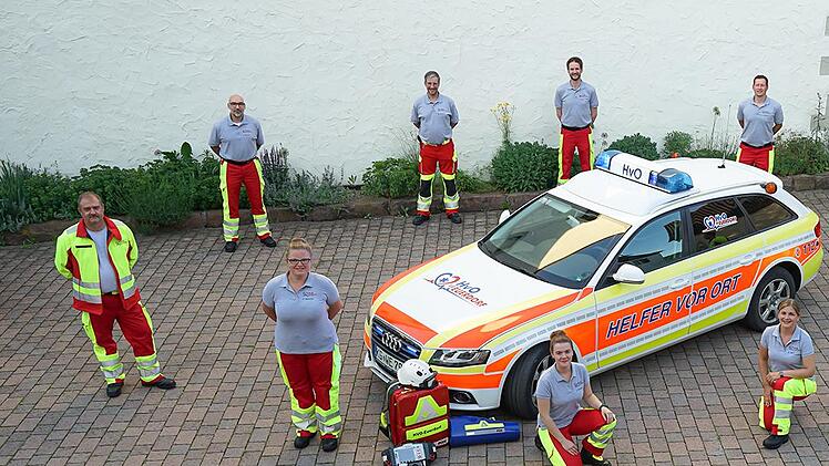 Sie stehen als Helfer vor Ort in Euerdorf bereit: Thorsten Ferdin (von links), Dirk Zirwick, Julia Ortmann, Alexander Back, Dr. Markus Holleber, Laura Ferdin, Anne Bohl, Andreas Büttner, Dominik Billmann, Christina Wehner und  David Mölder.
