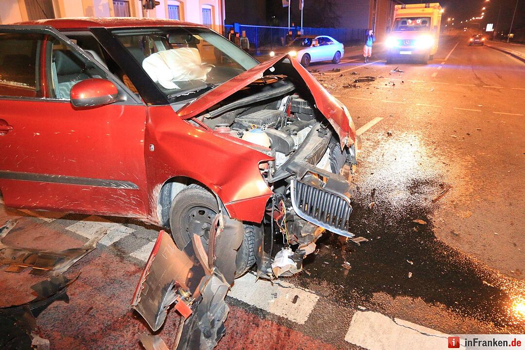 Unfall in der Hallstadter Straße in Bamberg