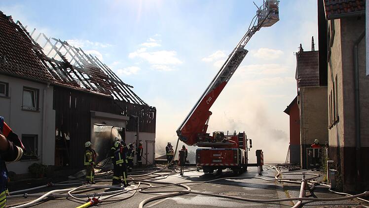 Drehleiter im Einsatz. Foto: Johannes Schlereth