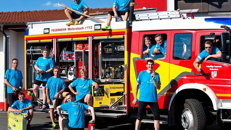 Das Lauf-Team der Freiwilligen Feuerwehr aus Weilersbach: Angefangen mit Helferdiensten beim Fränkische-Schweiz-Marathon, sind die Feuerwehrler nun selbst vom Lauf-Virus infiziert - und haben für Sonntag, 26. April, den "1. Weilersbacher Frühjahrslauf" auf die Beine gestellt.  Foto: privat