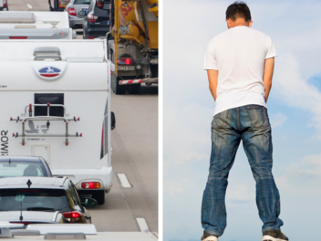 A3 im Kreis Erlangen: Trucker (53) pinkelt auf die Autobahn - und wird von Polizei erwischt