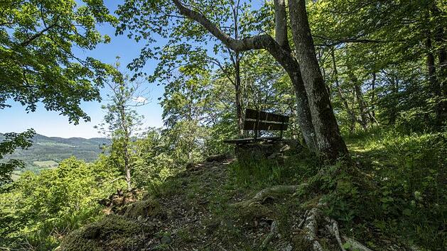 Eine ungeahnte Aussicht auf das Sinntal l&auml;dt  zum Verweilen ein. Foto: J&uuml;rgen H&uuml;fner