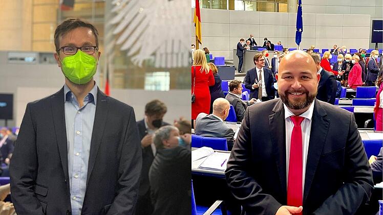 Für Johannes Wagner (Bündnis 90/Grüne, links) und Jonas Geissler (CSU) wird es seit Dienstag ernst in Berlin.