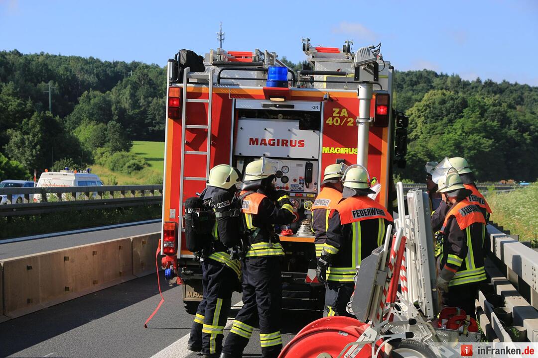 Großübung auf A73 bei Breitengüßbach