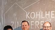 Gesch&auml;ftsf&uuml;hrerin Katrin Kohlhepp, Jubilar Markus Koch, Burkard Hergenhan.