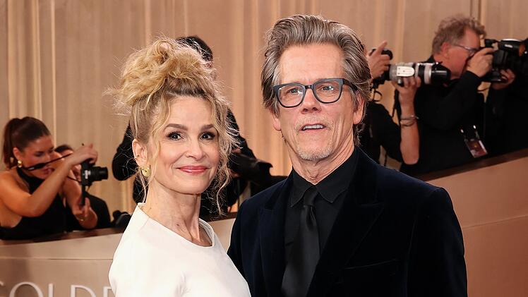 Die Hollywoodstars Kyra Sedgwick und Kevin Bacon (hier bei den Golden Globe Awards 2026) sind seit 1988 verheiratet.