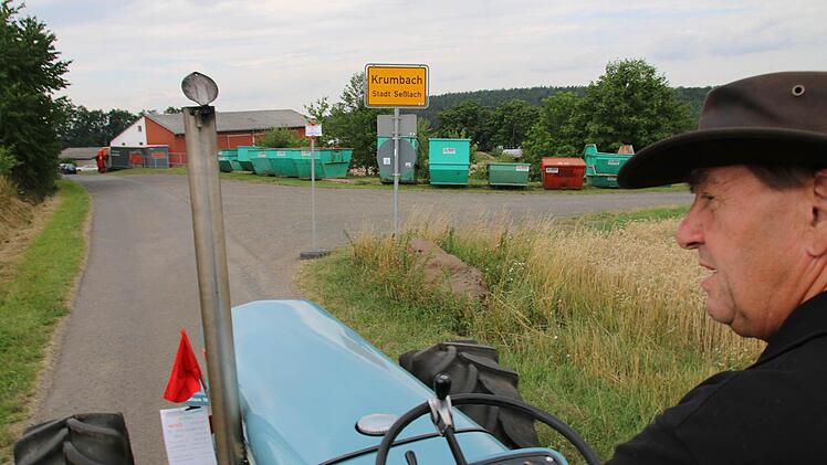 Den leistungsstärksten Eicher hatte Georg Lindner aus Kleinsteinach (Haßberge) nach Krumbach gefahren. 95 PS hat sein Wotan 2 aus dem Jahr 1970. Foto: Bettina Knauth