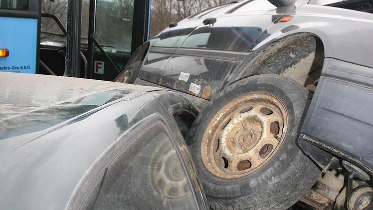 Eine Nahaufnahme des Unfalls