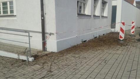 Der Fußgängerweg war abgesperrt worden, weil immer wieder Zweige auf den Boden fielen.  Foto: Bernhard Weidner