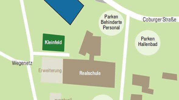 Der Standort nördlich der Realschule. FT-Grafik: Klaus Heim