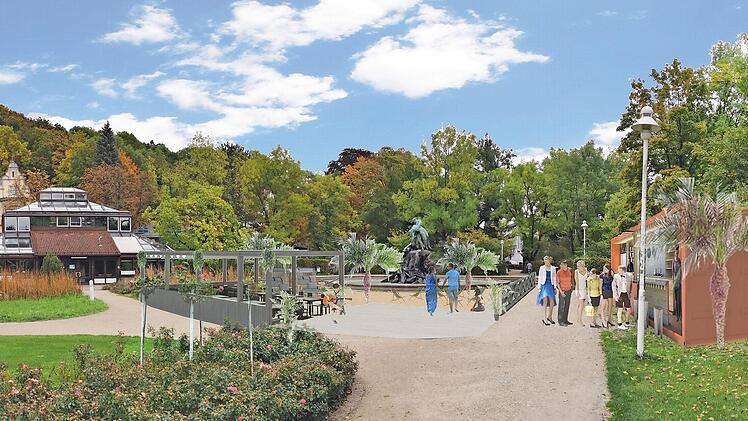 Zwei ehemalige Designstudenten der Hochschule Coburg haben für Nima Khorsandi und Enrico Pizzato die Studien für den Stadtstrand im Rosengarten entwickelt.  Grafik: privat