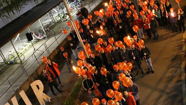Eine Stunde lang dauerte der n&auml;chtliche Warnstreik bei Schaeffler.  Foto: Lisa Mongs