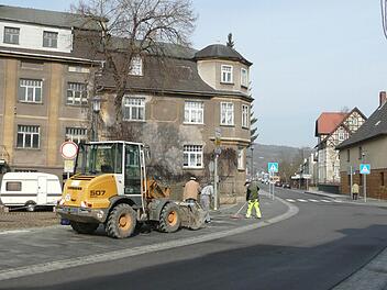 Nachbesserungen am Pflaster in der Coburger Straße Foto: Ramona Popp