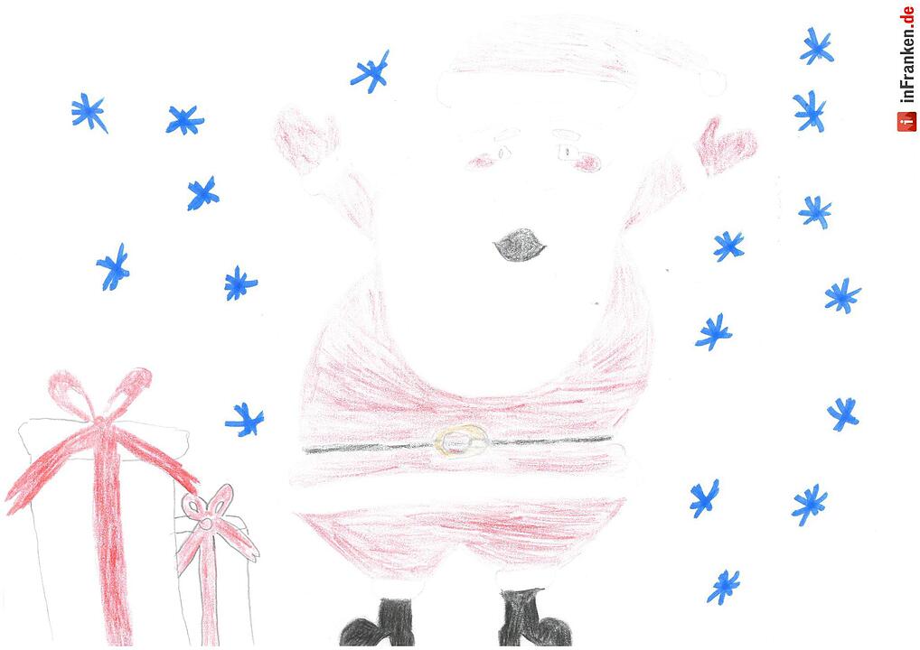 Selbstgemalte Weihnachtsbilder von Kindern aus Franken 2016