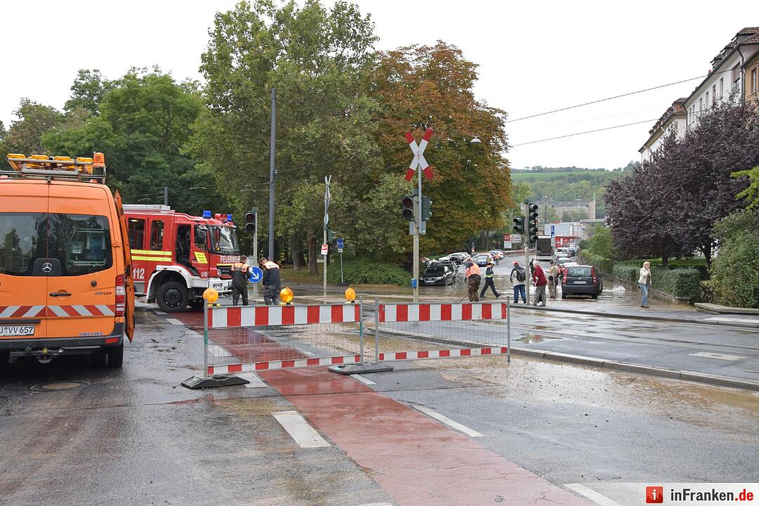 Wasserrohrbruch in Würzburg