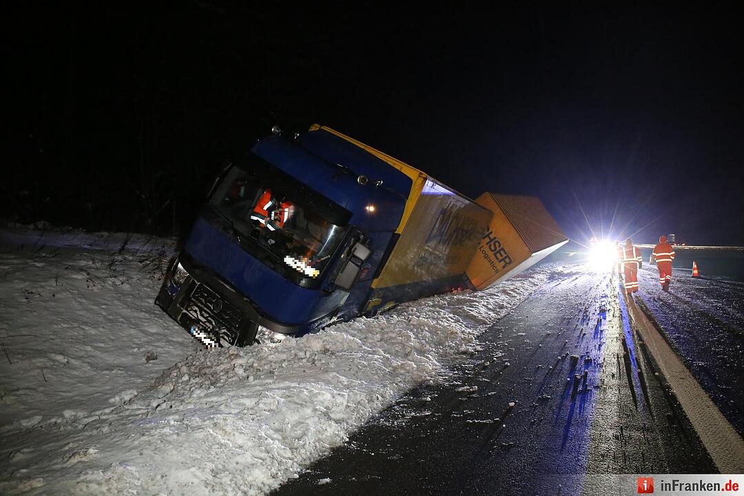 Lkw-Unfall auf A9 bei Gefrees