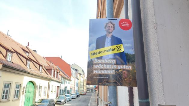 Bambergs OB-Kandidat Niedermaier: Warum SPD auf seinen Plakaten fehlt
