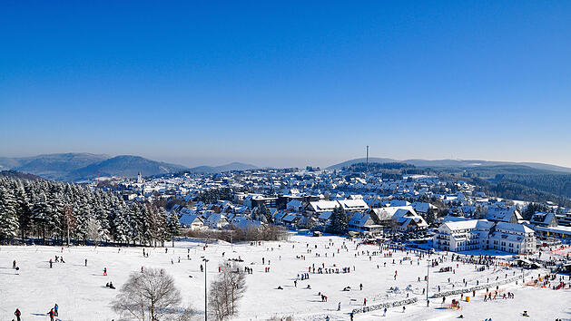 panoramic view of slope in winterberg, germany